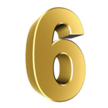number 6 icon. event coverage and live streaming